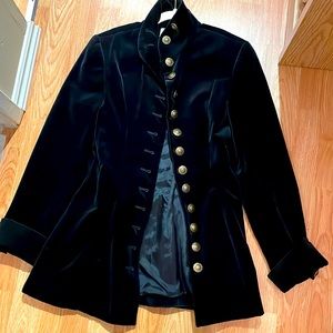 Henri Bendel black velvet jacket with gold buttons, size 14